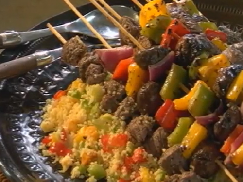 sea-and-shore-bison-kabobs-with-mediterranean-couscous-salad-recipe