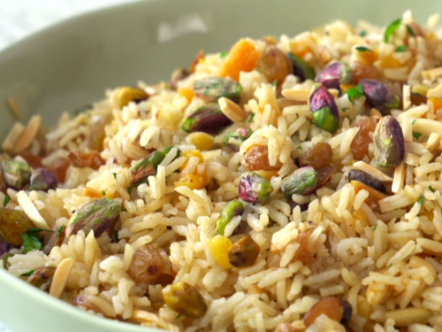 rice-pilaf-with-caramelized-onion-orange-cherry-&-pistachio-recipe