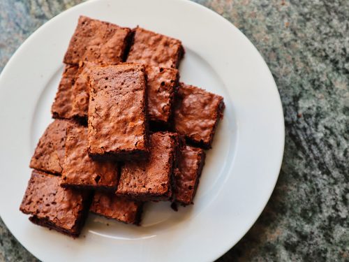 cake mix brownies on a plate