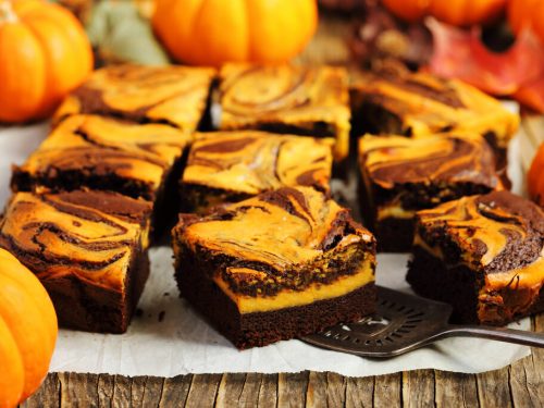 Easy Pumpkin Brownies Recipe, fudgy chocolate brownies with cream cheese filling