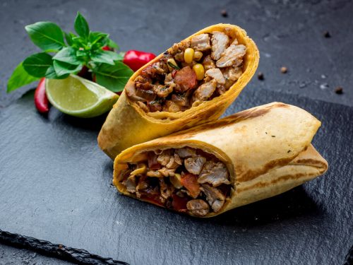 Baked Chicken Burrito Recipe, easy baked tortilla burrito with rice