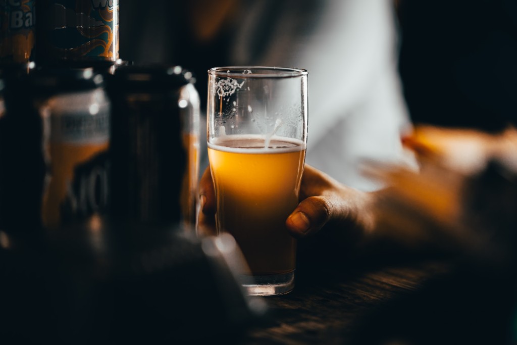 Glass of non-alcoholic beer