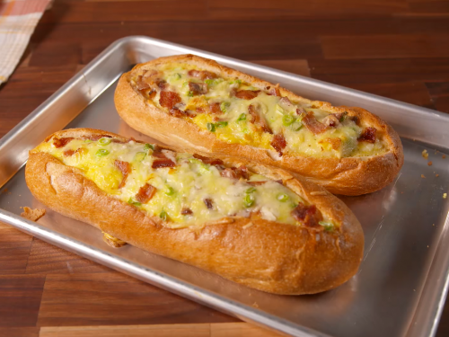 sausage stuffed french bread boats recipe