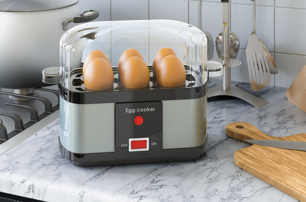 egg cooker on the kitchen table