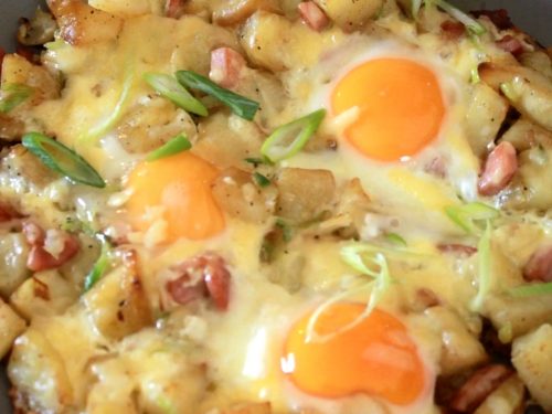 Cheesy Bacon And Egg Hash Recipe