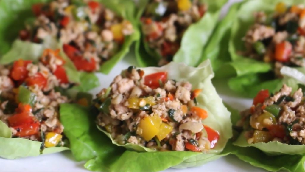 Thai Basil Chicken Lettuce Wraps Recipe