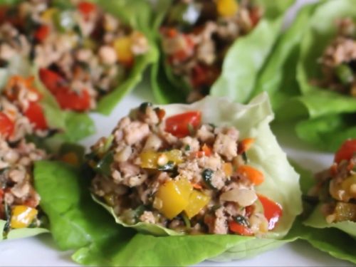 Thai Basil Chicken Lettuce Wraps Recipe