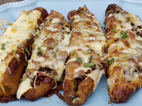 Turkey Picadillo Stuffed Sweet Plantains Recipe