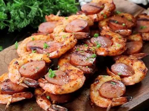 spicy shrimp and chorizo kebabs recipe