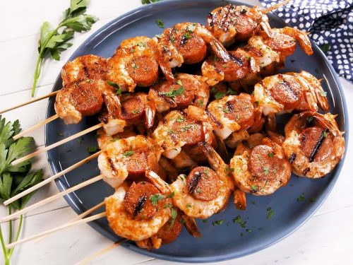 Andouille Sausage and Shrimp Skewers Recipe