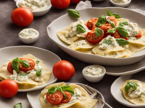 Artichoke and Ricotta Ravioli with Tomato Cream Sauce