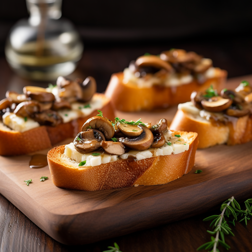 Baby Bella Mushroom and Brie Crostini Recipe