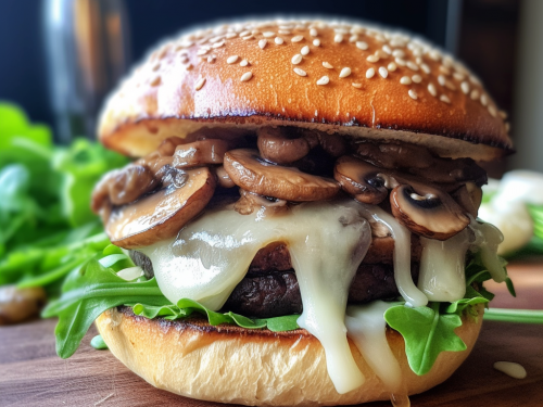 Baby Bella Mushroom and Swiss Burger Recipe