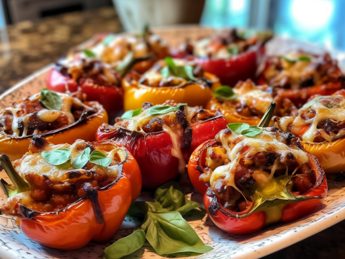 Baby Bella Mushroom Stuffed Peppers Recipe