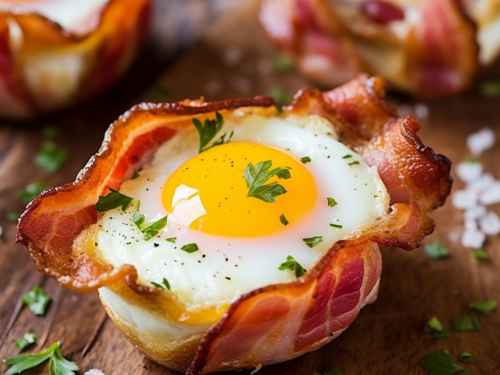 Baked Egg in Bacon Cups