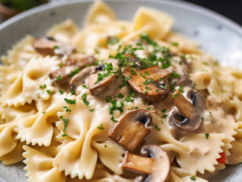 Bow Tie Pasta with Mushroom Alfredo