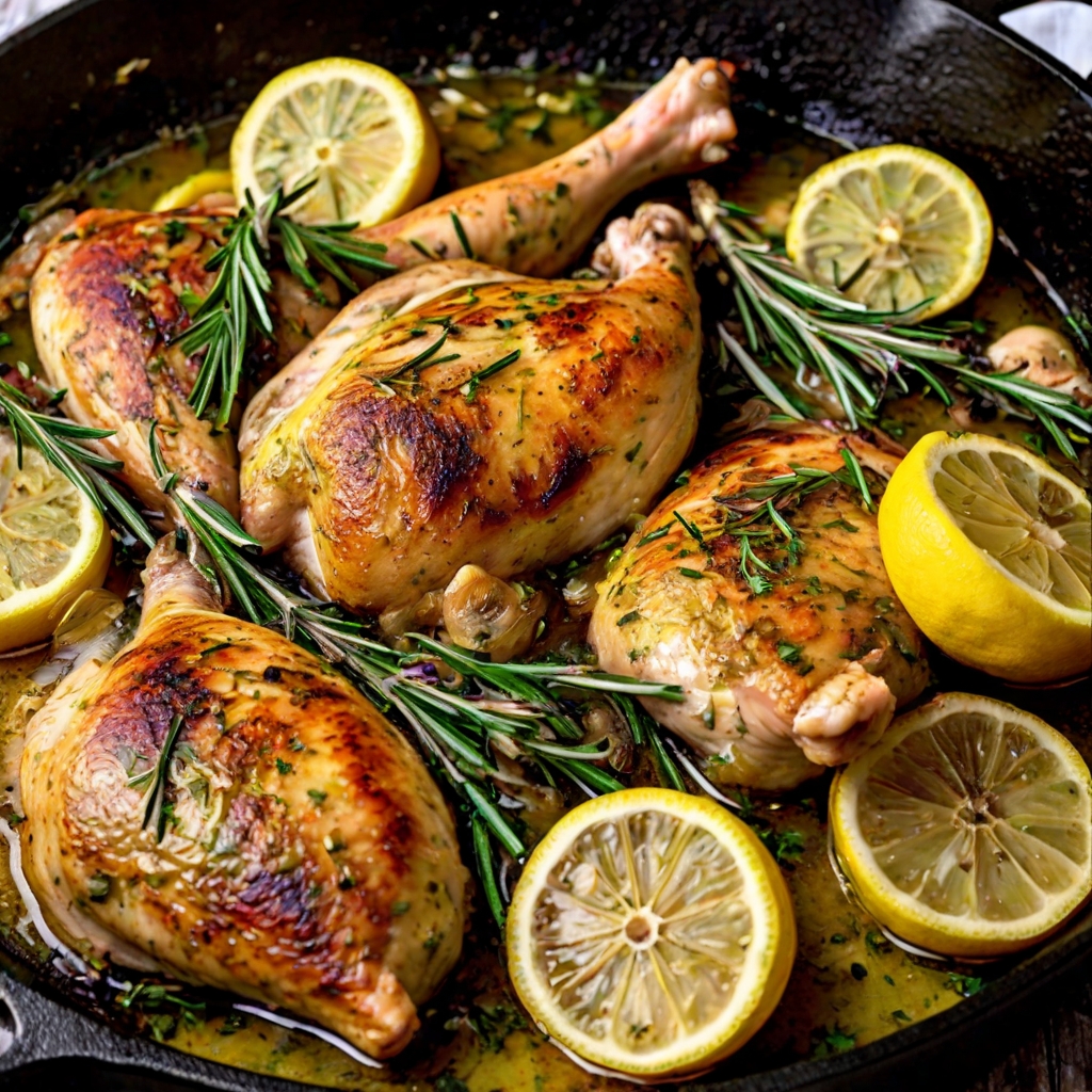 Cast Iron Skillet Lemon Garlic Chicken Recipe