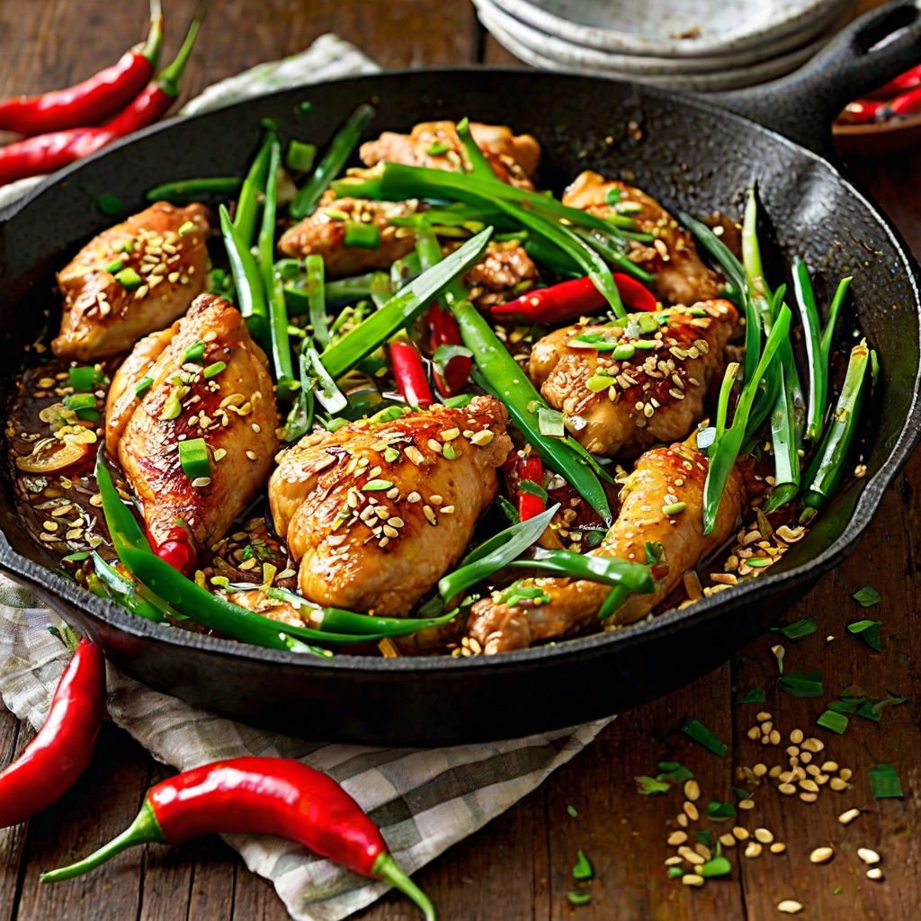 Cast Iron Skillet Sesame Ginger Chicken Recipe