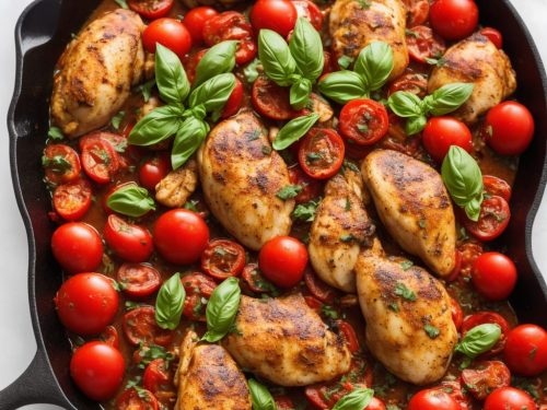 Cast Iron Skillet Tomato Basil Chicken Recipe