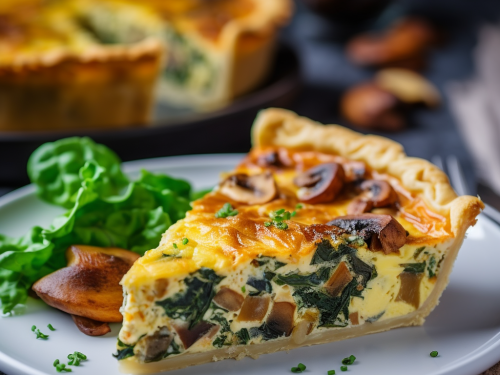 Chanterelle Mushroom and Spinach Quiche Recipe