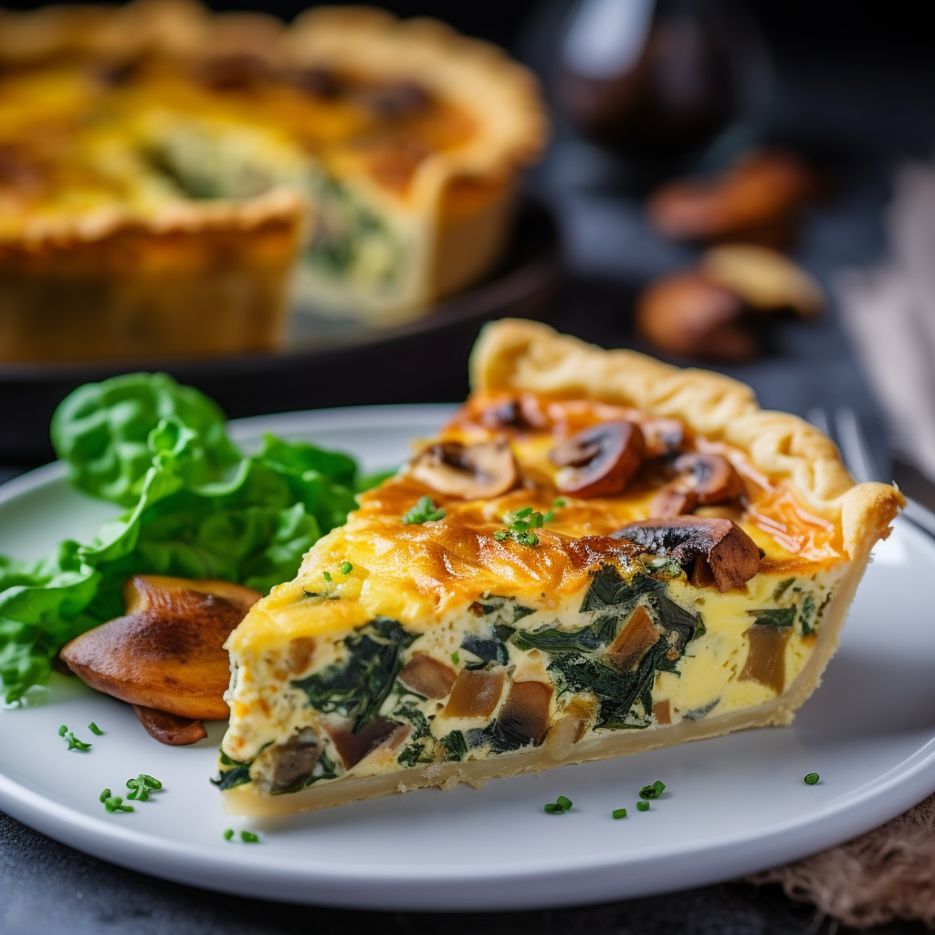 Chanterelle Mushroom and Spinach Quiche Recipe