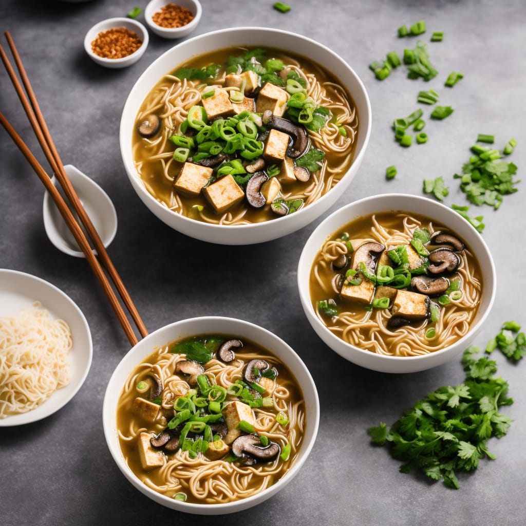 Chinese Tofu and Mushroom Noodle Soup Recipe