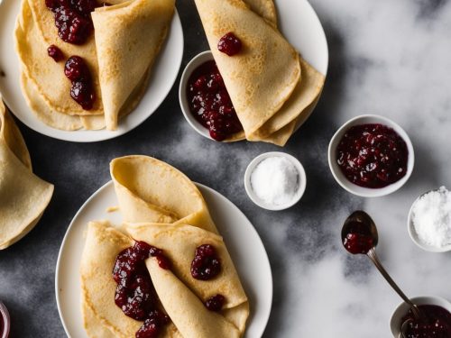 Coconut Flour Crepes with Sugar Free Jam Recipe