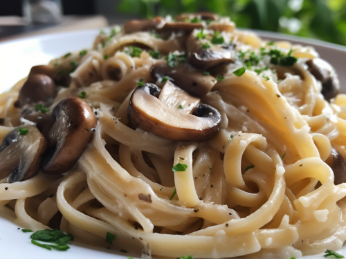 Dairy Free Garlic Mushroom Pasta Recipe