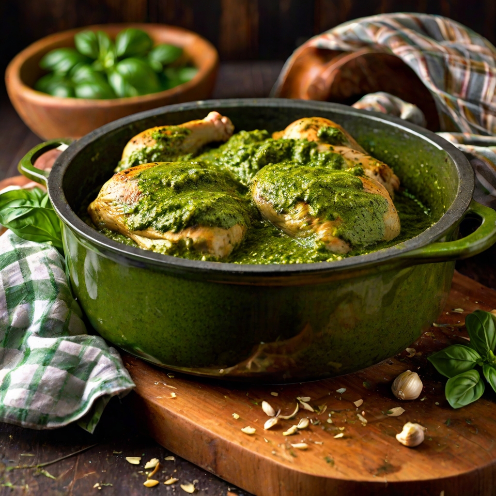 Dutch Oven Pesto Chicken Recipe