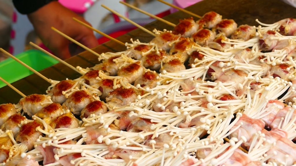 Enoki Mushroom and Chicken Skewers Recipe