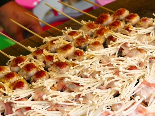 Enoki Mushroom and Chicken Skewers Recipe