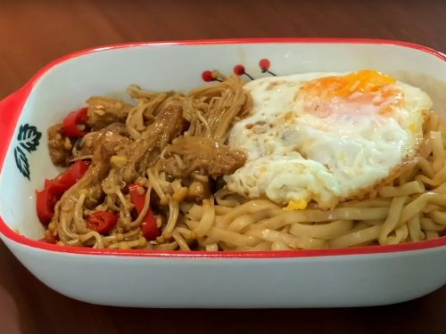 Enoki Mushroom and Sesame Noodle Salad