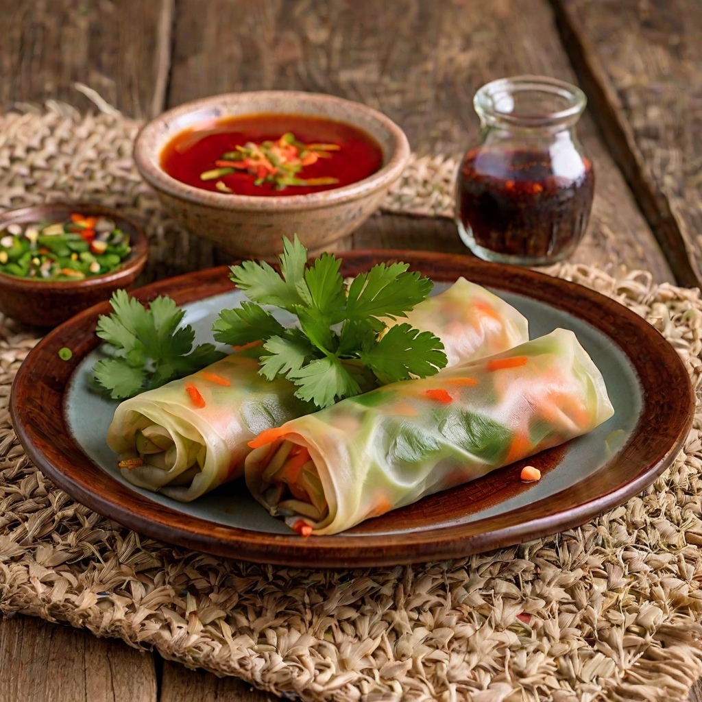 Enoki Mushroom Spring Rolls