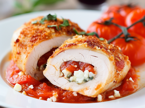 Goat Cheese and Roasted Red Pepper Stuffed Chicken Breast Recipe