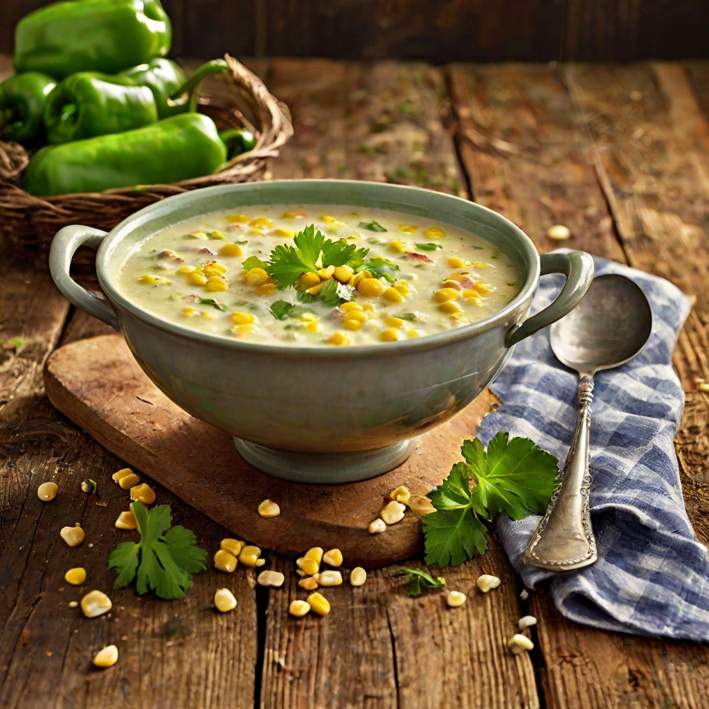 Green Bell Pepper and Corn Chowder