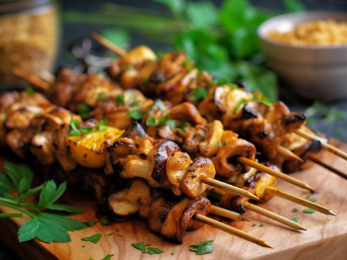 Grilled Chanterelle Mushroom Skewers Recipe