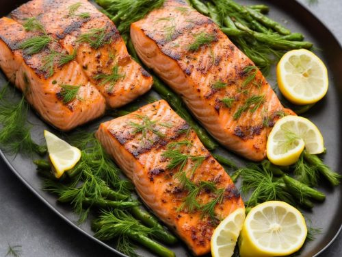 Grilled Salmon with Lemon Dill Sauce Recipe