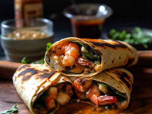 Hole Mole's Shrimp Burritos