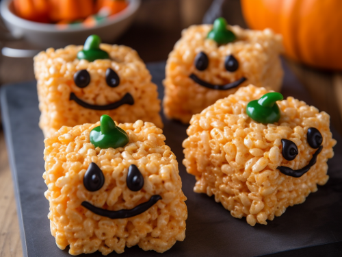 Jack-O'-Lantern Rice Krispie Treats