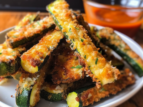 Keto Parmesan Crusted Zucchini Fries Recipe