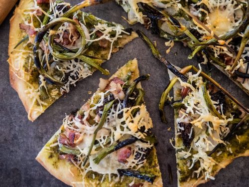 Morel Mushroom and Bacon Pizza