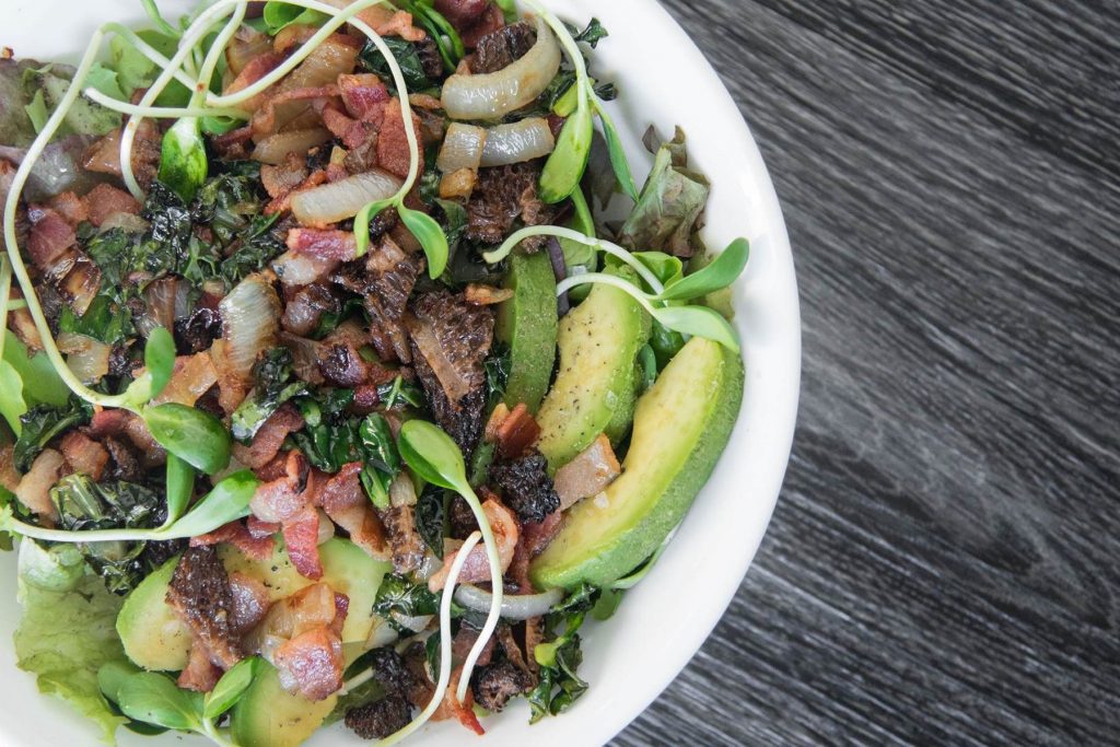 Morel Mushroom and Spinach Salad