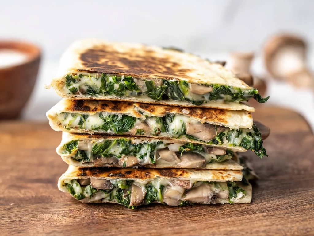 Mushroom and Spinach Quesadillas