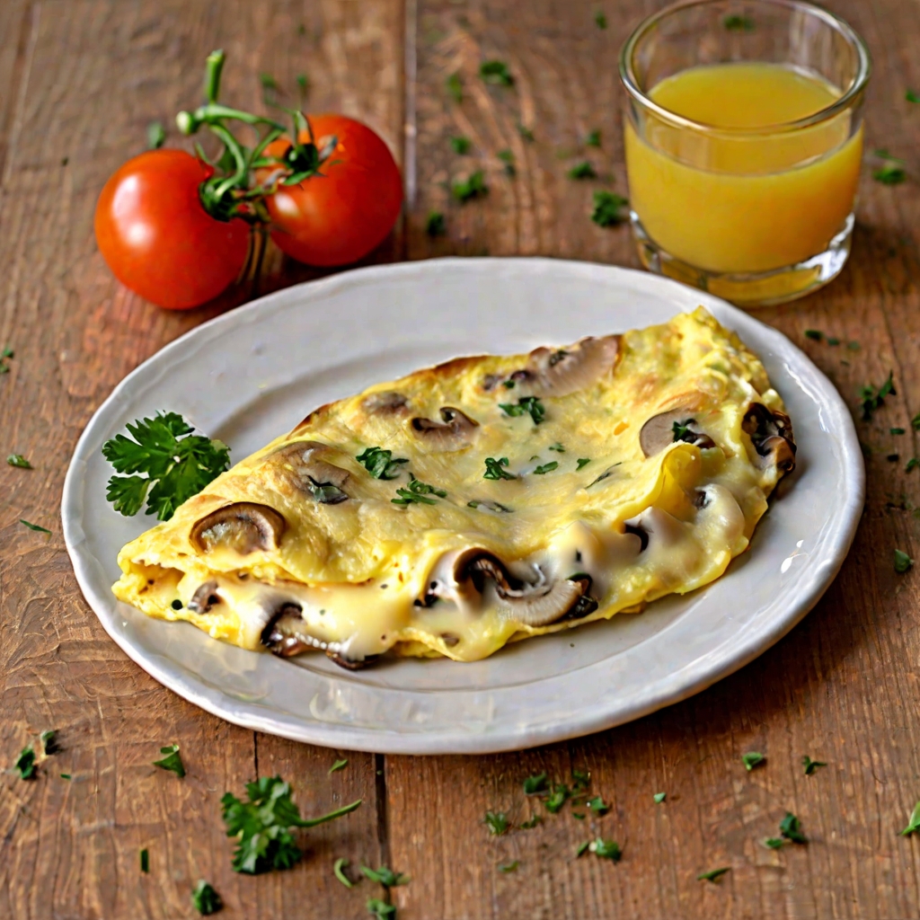 Mushroom and Swiss Cheese Omelette