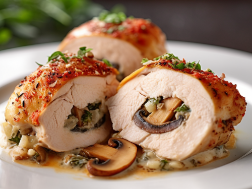 Mushroom and Swiss Stuffed Chicken Breast Recipe