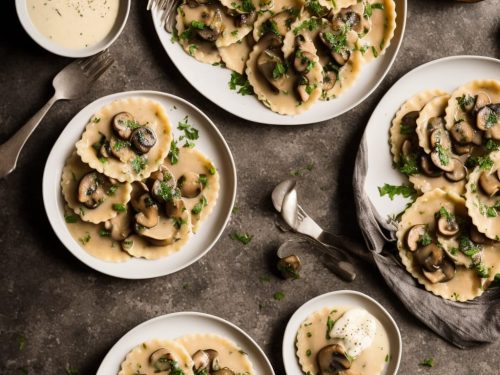 Mushroom and Truffle Ravioli with Porcini Cream Sauce