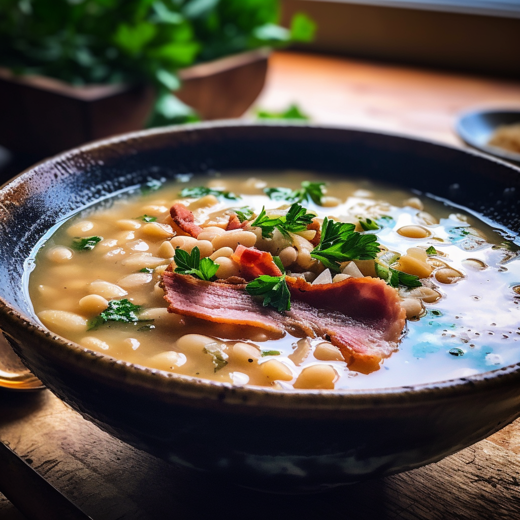 Navy Bean and Bacon Soup