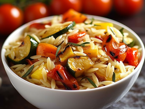 Orzo with Roasted Vegetables Recipe