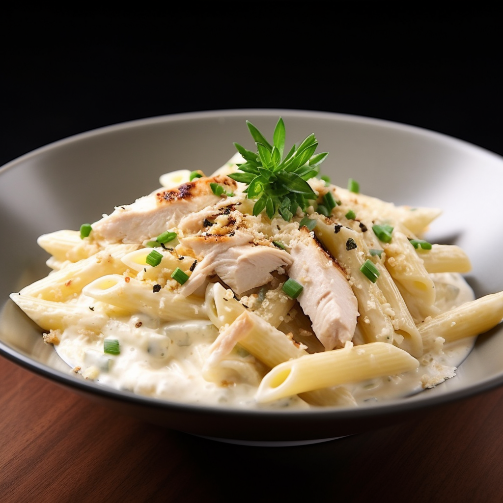 Penne Pasta with Chicken Alfredo Recipe