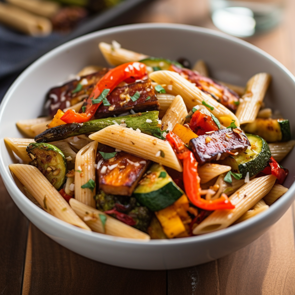 Penne Pasta with Roasted Vegetables Recipe